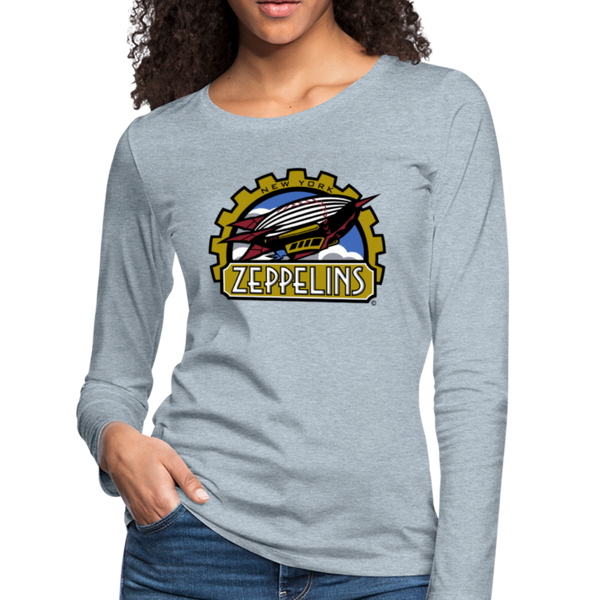 New York Zeppelins Women's Long Sleeve T-Shirt - heather ice blue