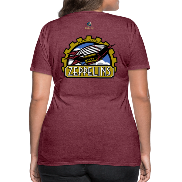 New York Zeppelins Women’s Premium T-Shirt - heather burgundy