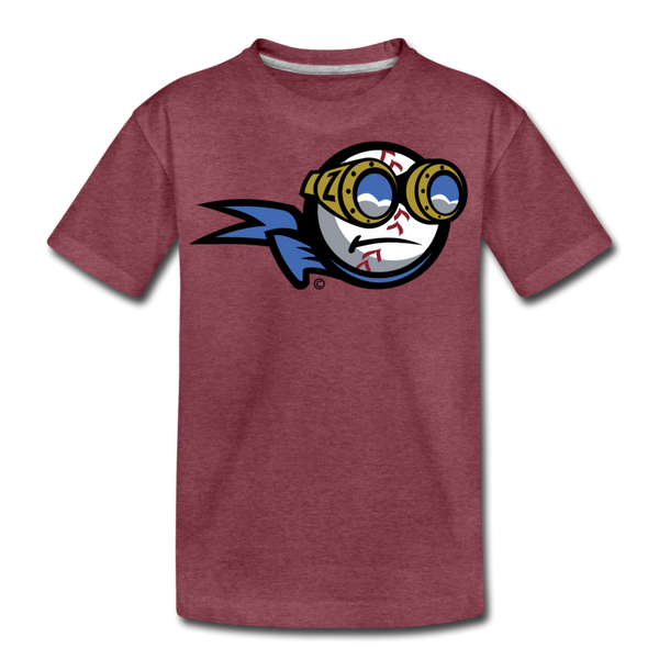 New York Zeppelins Mascot Kids' Premium T-Shirt - heather burgundy