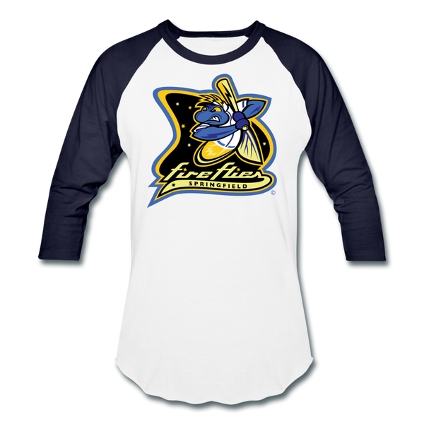 Springfield Fireflies Unisex Baseball T-Shirt - white/navy