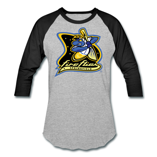 Springfield Fireflies Unisex Baseball T-Shirt - heather gray/black