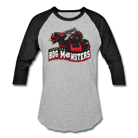 Cape Cod Bog Monsters Unisex Baseball T-Shirt - heather gray/black