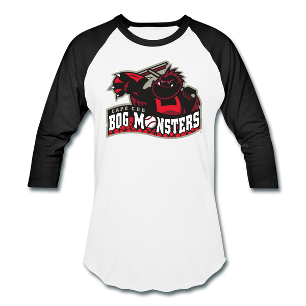 Cape Cod Bog Monsters Unisex Baseball T-Shirt - white/black