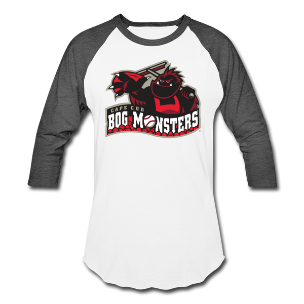 Cape Cod Bog Monsters Unisex Baseball T-Shirt - white/charcoal