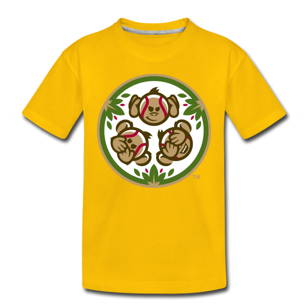 Tri-City Wise Monkeys Kids' Premium T-Shirt - sun yellow