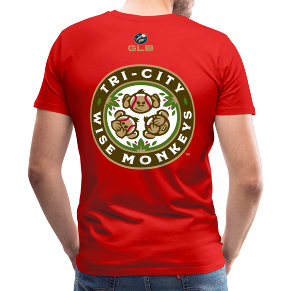 Tri-City Wise Monkeys Men's Premium T-Shirt - red