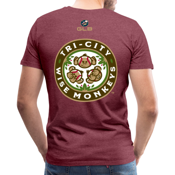 Tri-City Wise Monkeys Men's Premium T-Shirt - heather burgundy