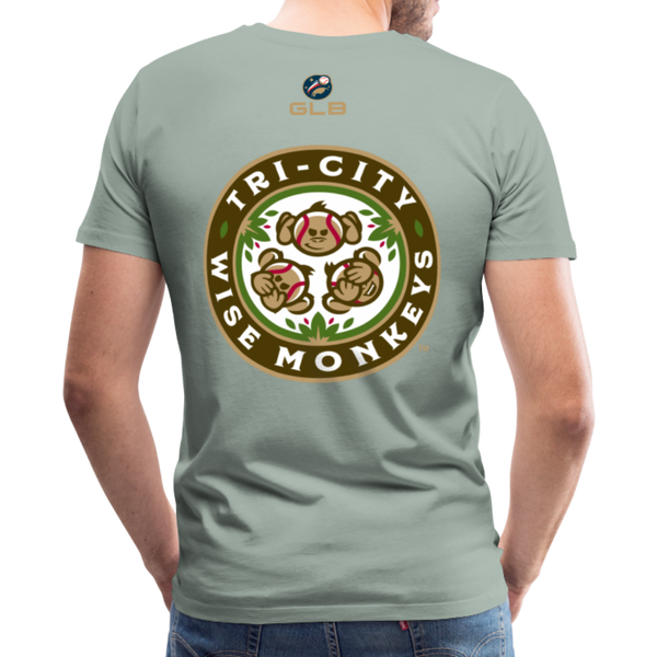 Tri-City Wise Monkeys Men's Premium T-Shirt - steel green