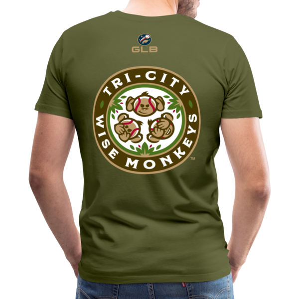 Tri-City Wise Monkeys Men's Premium T-Shirt - olive green