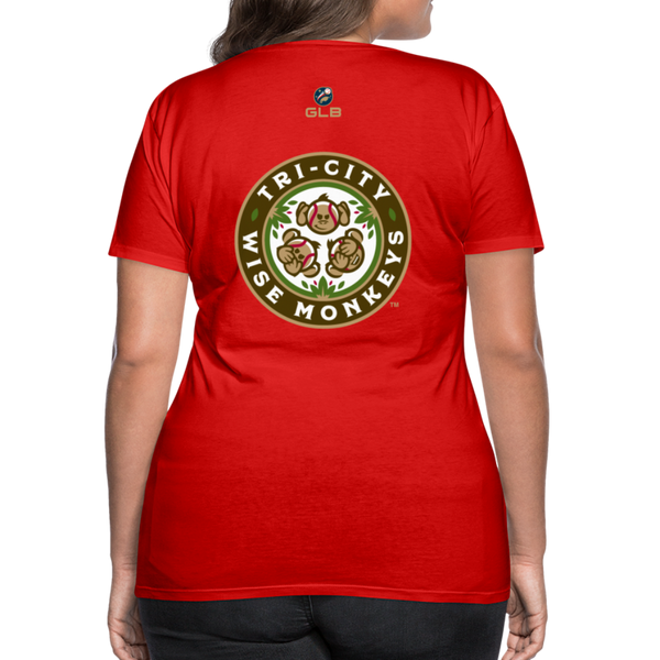 Tri-City Wise Monkeys Women’s Premium T-Shirt - red