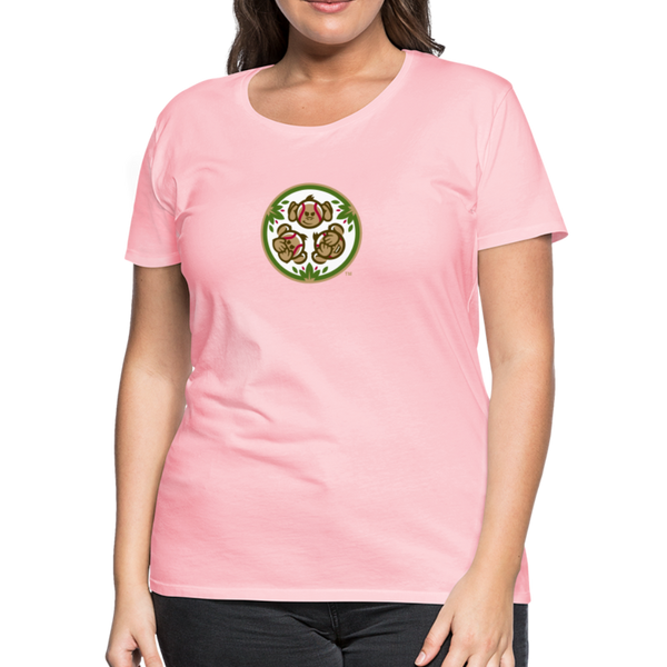 Tri-City Wise Monkeys Women’s Premium T-Shirt - pink
