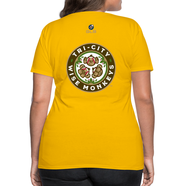 Tri-City Wise Monkeys Women’s Premium T-Shirt - sun yellow