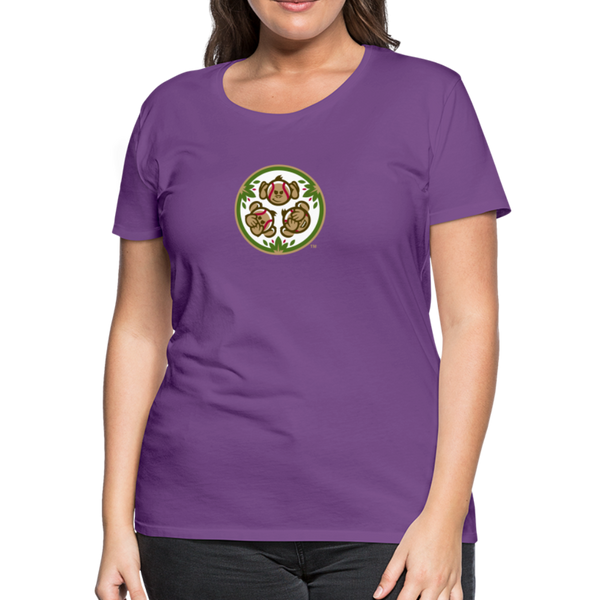 Tri-City Wise Monkeys Women’s Premium T-Shirt - purple