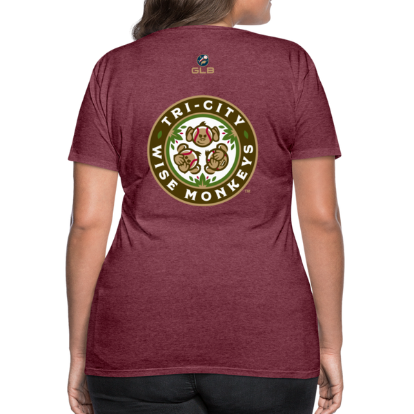 Tri-City Wise Monkeys Women’s Premium T-Shirt - heather burgundy