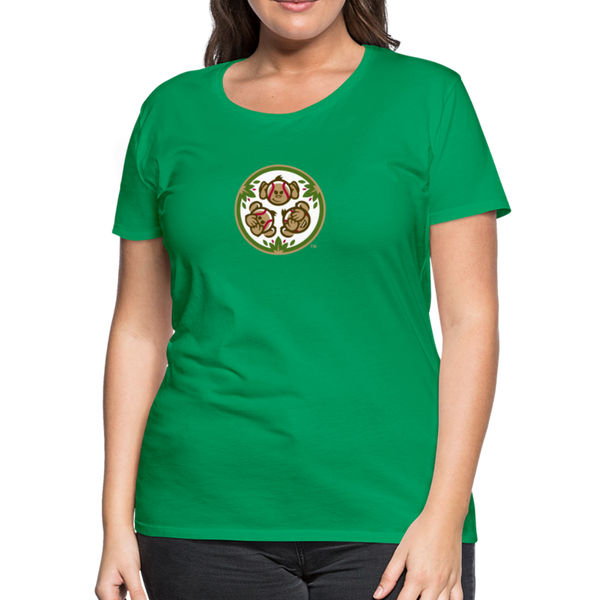 Tri-City Wise Monkeys Women’s Premium T-Shirt - kelly green