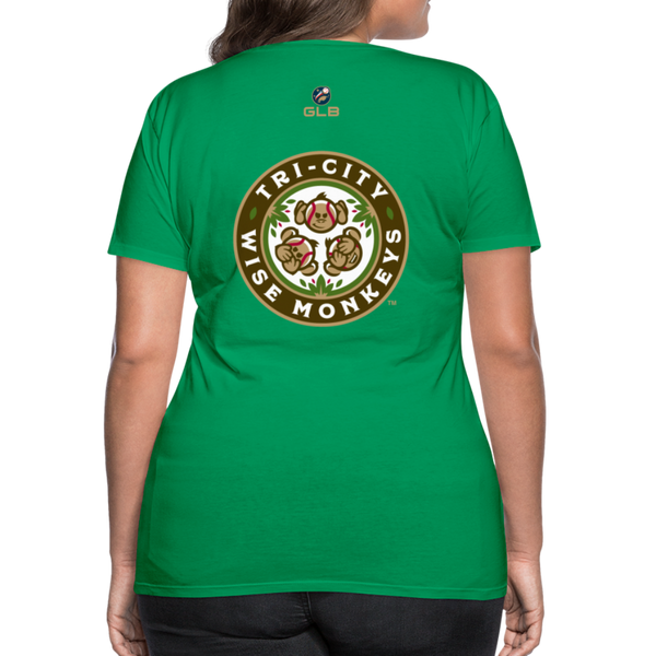 Tri-City Wise Monkeys Women’s Premium T-Shirt - kelly green