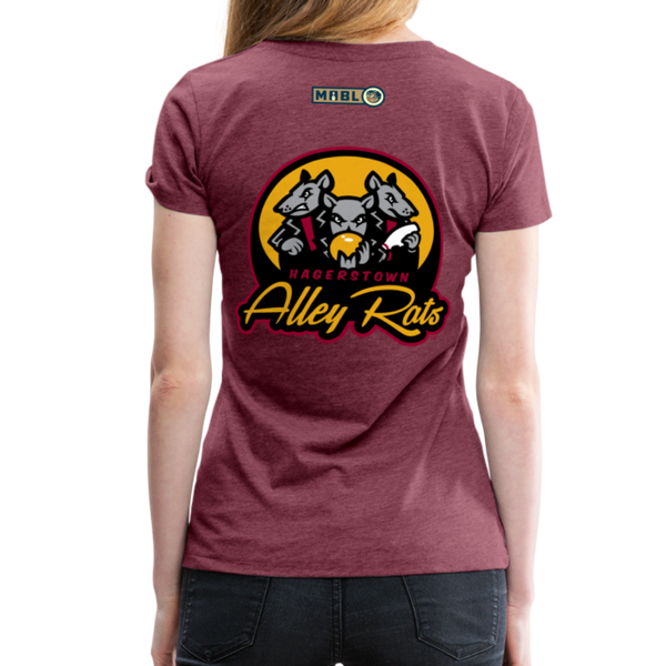 Hagerstown Alley Rats Women’s Premium T-Shirt - heather burgundy