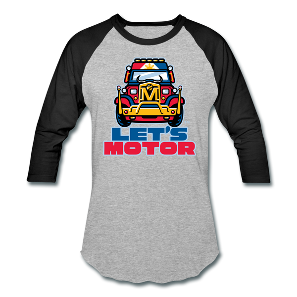 Mindanao Motoristas Let's Motor Baseball T-Shirt - heather gray/black