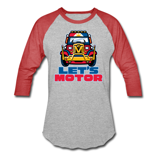 Mindanao Motoristas Let's Motor Baseball T-Shirt - heather gray/red