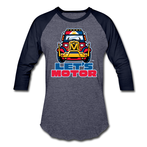 Mindanao Motoristas Let's Motor Baseball T-Shirt - heather blue/navy