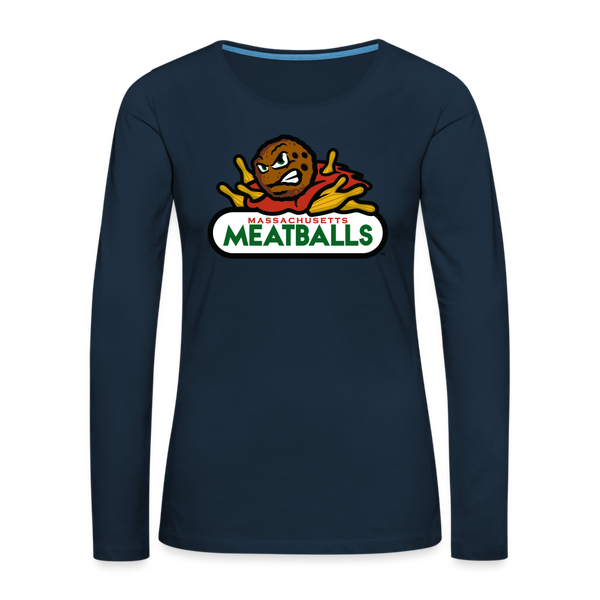 Massachusetts Meatballs Women's Long Sleeve T-Shirt - deep navy