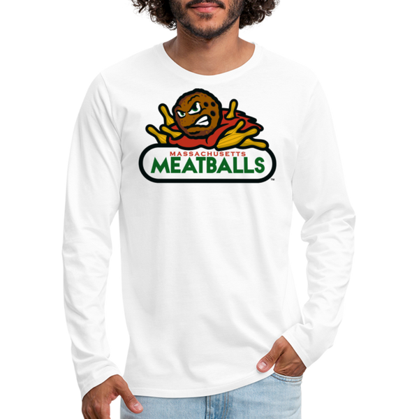 Massachusetts Meatballs Men's Long Sleeve T-Shirt - white