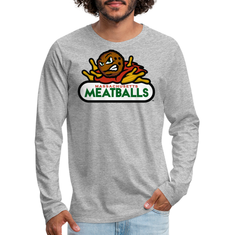 Massachusetts Meatballs Men's Long Sleeve T-Shirt - heather gray