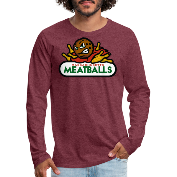 Massachusetts Meatballs Men's Long Sleeve T-Shirt - heather burgundy