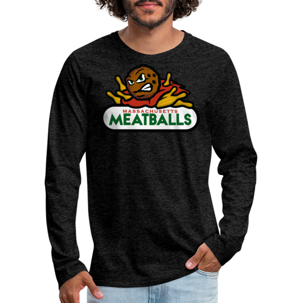 Massachusetts Meatballs Men's Long Sleeve T-Shirt - charcoal grey