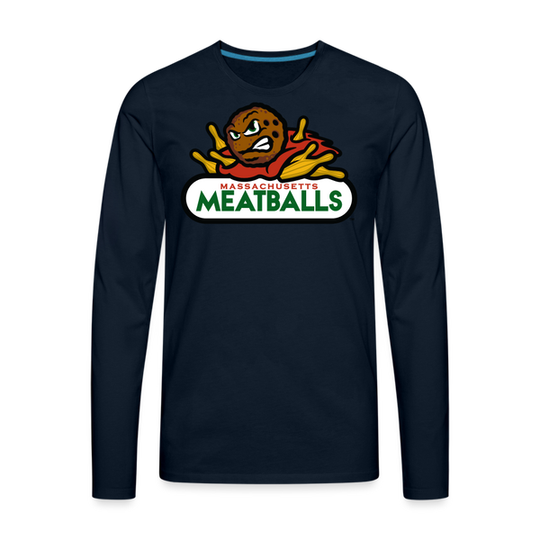Massachusetts Meatballs Men's Long Sleeve T-Shirt - deep navy