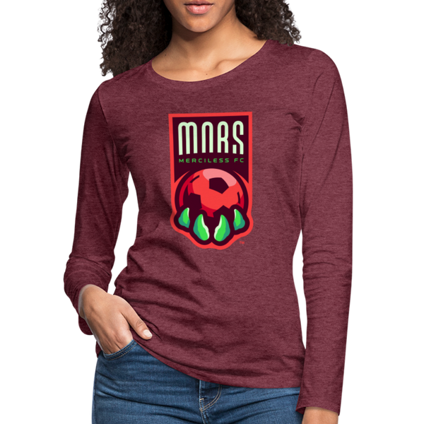 Mars Merciless FC Women's Long Sleeve T-Shirt - heather burgundy