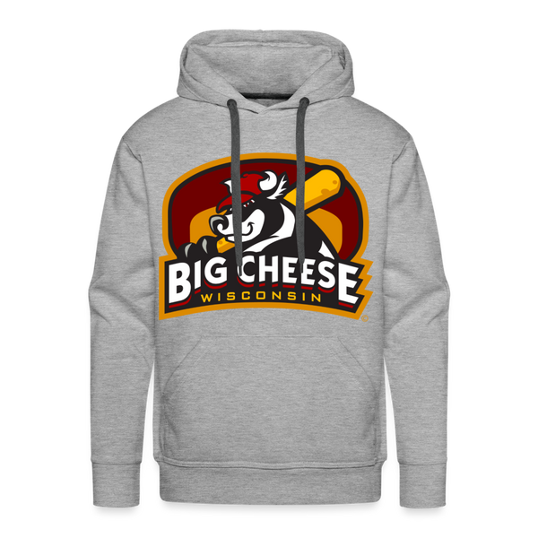 Wisconsin Big Cheese Premium Adult Hoodie - heather grey