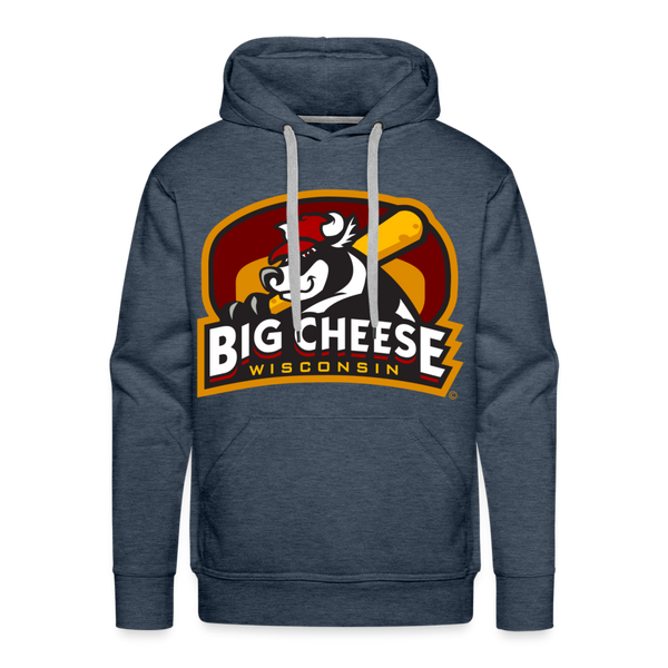 Wisconsin Big Cheese Premium Adult Hoodie - heather denim