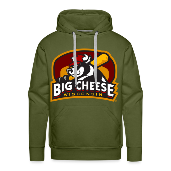 Wisconsin Big Cheese Premium Adult Hoodie - olive green