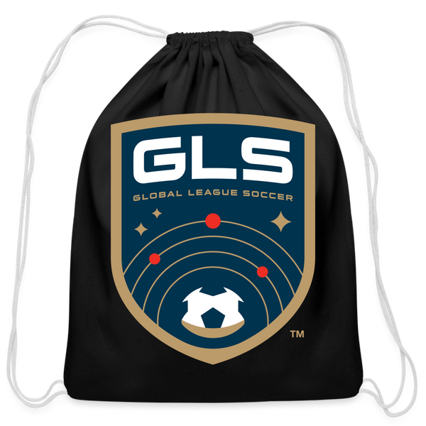 Global League Soccer Cotton Drawstring Bag - black