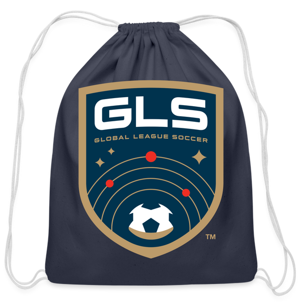 Global League Soccer Cotton Drawstring Bag - navy